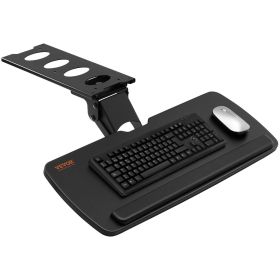 VEVOR Keyboard Tray under Desk Adjustable Height, Height and Angle Adjustable under Desk Keyboard Tray Slide out