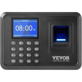 VEVOR Time Clock, Fingerprint Time Clocks for Employees Small Business, Biometric Time Clock with USB Drive, Automatic Punch in/Out, No Monthly F