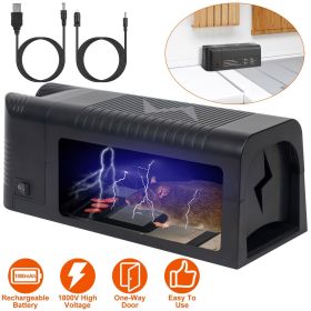 1800V power electric mouse trap - universal model, internal space 7.48x2.76x3.15 inches, one-way door, rechargeable, suitable for indoor use