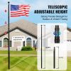 25FT Telescoping Flag pole Kit, Heavy Duty Aluminum Alloy in Ground Flag Poles for Outside, 3 Display Modes Flagpole with 3x5 American Flag