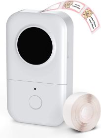 D30 Label Maker Machine with Tape; Portable Bluetooth Label Printer; Small Smart Phone Handheld Sticker Mini Labeler Multiple Templates Font Icon (Color: White)
