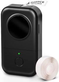 D30 Label Maker Machine with Tape; Portable Bluetooth Label Printer; Small Smart Phone Handheld Sticker Mini Labeler Multiple Templates Font Icon (Color: Black)