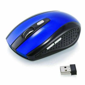 2.4GHz Wireless Optical Mouse Mice & USB Receiver For PC Laptop Computer DPI USA (Color: Blue)