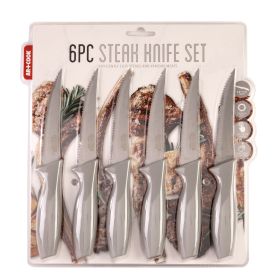 6 PC Steak Knife Set (Color: Silver)