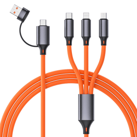 3P Experts Bold Dual  4 N 1 Charging Cable (Color: Orange)