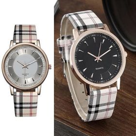 Londonite Watch With Plaid Band Time To Be Playful (Color: Pink-Gold)
