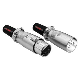 5Core XLR Connector Male Female to 1/4 Audio Jack 3 Pin Secure Mic Plug w Locking Ends (SKU: 1 Pair)