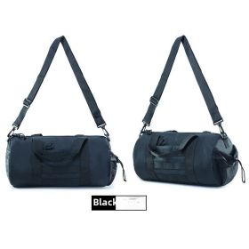 Men's large-capacity wet and dry separation crossbody handheld sports training gym bag short trip luggage bag travel bag (Color: Black)