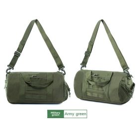 Men's large-capacity wet and dry separation crossbody handheld sports training gym bag short trip luggage bag travel bag (Color: Army Green)