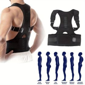 Posture Corrector Support Magnetic Back Shoulder Brace Belt Band For Men Women (size: L)