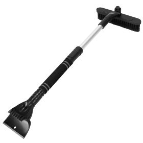 3 In 1 Windshield Ice Scraper Extendable Car Snow Removal Tool Telescoping Car Broom Snow Shovel Automobile Frost Removal (Color: Black, size: One size)