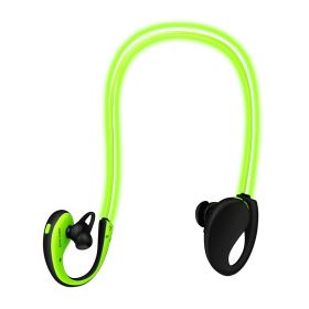 Wireless Neckband Earphones V4.1 HD Stereo Sweat-proof Headphones with LED Light Mic - 8Hrs Work, Running - 1 Pack (Color: Green, size: One size)